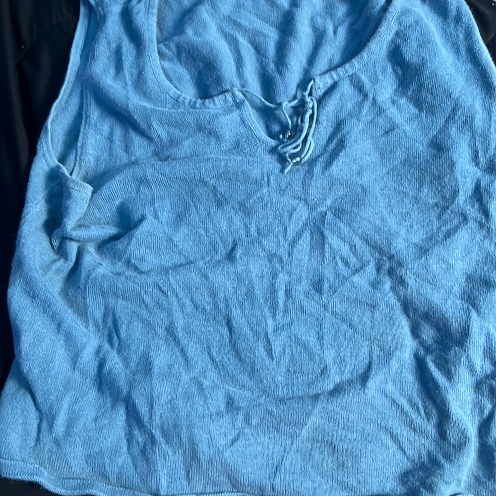 Sky blue knit tank!